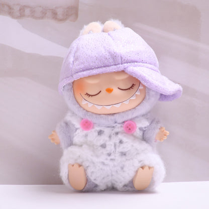 Only clothes] generation two generation pendant pull cloth hat wool jumpsuit small bag Labubu for baby clothes