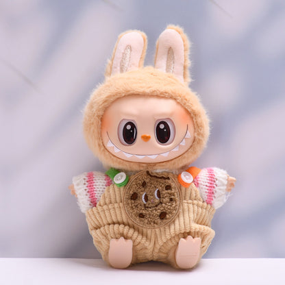 Labubu Doll Overalls Outfit - Persimmon, Fox, Apple, Biscuit Colors