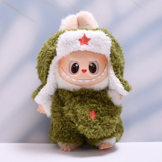 Only baby clothes] one, two and three generations of pendants labubu clothes plush small animal jumpsuit pull cloth baby clothes