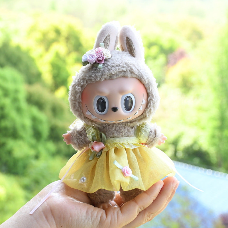 Only clothes] 17cm pendant pull cloth cloth for clothes spring and summer dress suit labubu baby dress cute