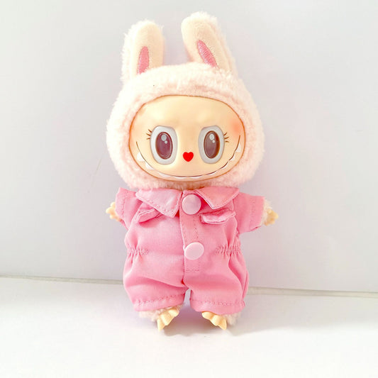 Labubu 17cm Doll Cute Overalls Outfit - Pink, Orange, Green, Blue