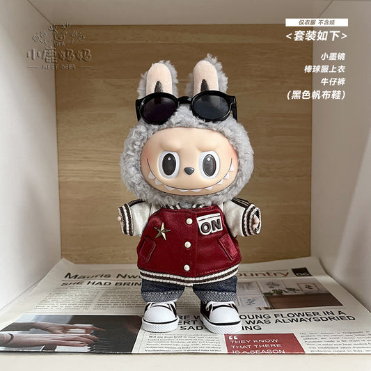 [Only for Baby Clothes] Baseball Uniform Labubu Baby Clothes 17cm Macaron Labubu Clothes First, Second and Third Generation Replacement