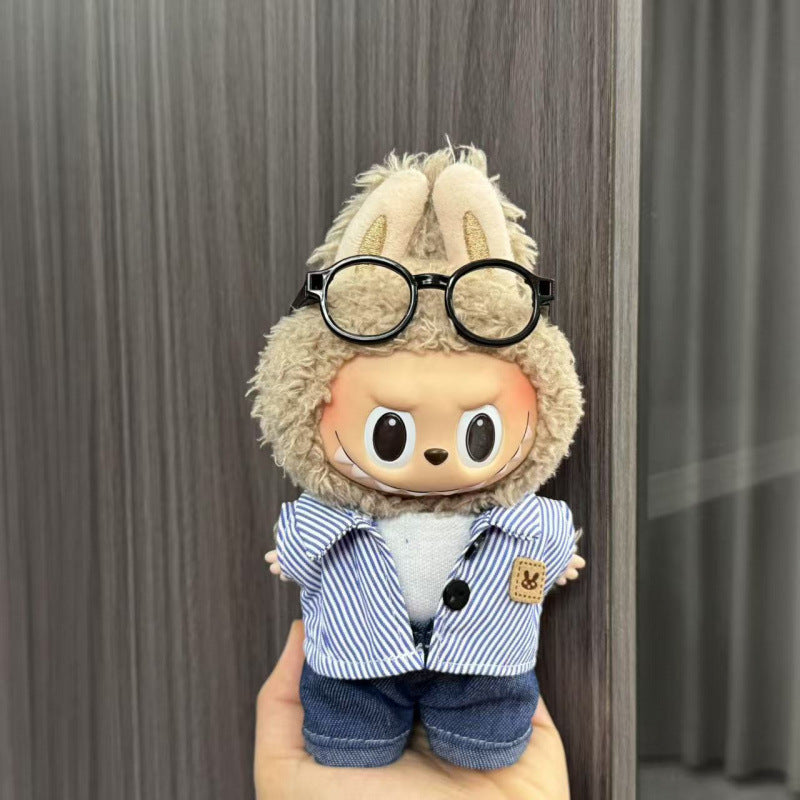 Rab cloth doll labubu17cm pendant one or two generations of vinyl plush doll suit accessories for clothes