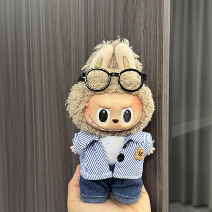 Rab cloth doll labubu17cm pendant one or two generations of vinyl plush doll suit accessories for clothes