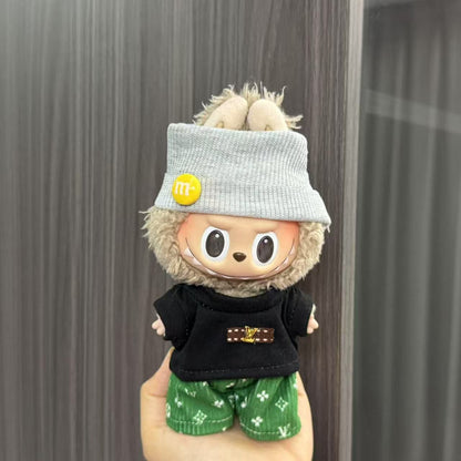 Wholesale labubu doll 17cm pendant one or two generation vinyl plush doll with suit for clothes