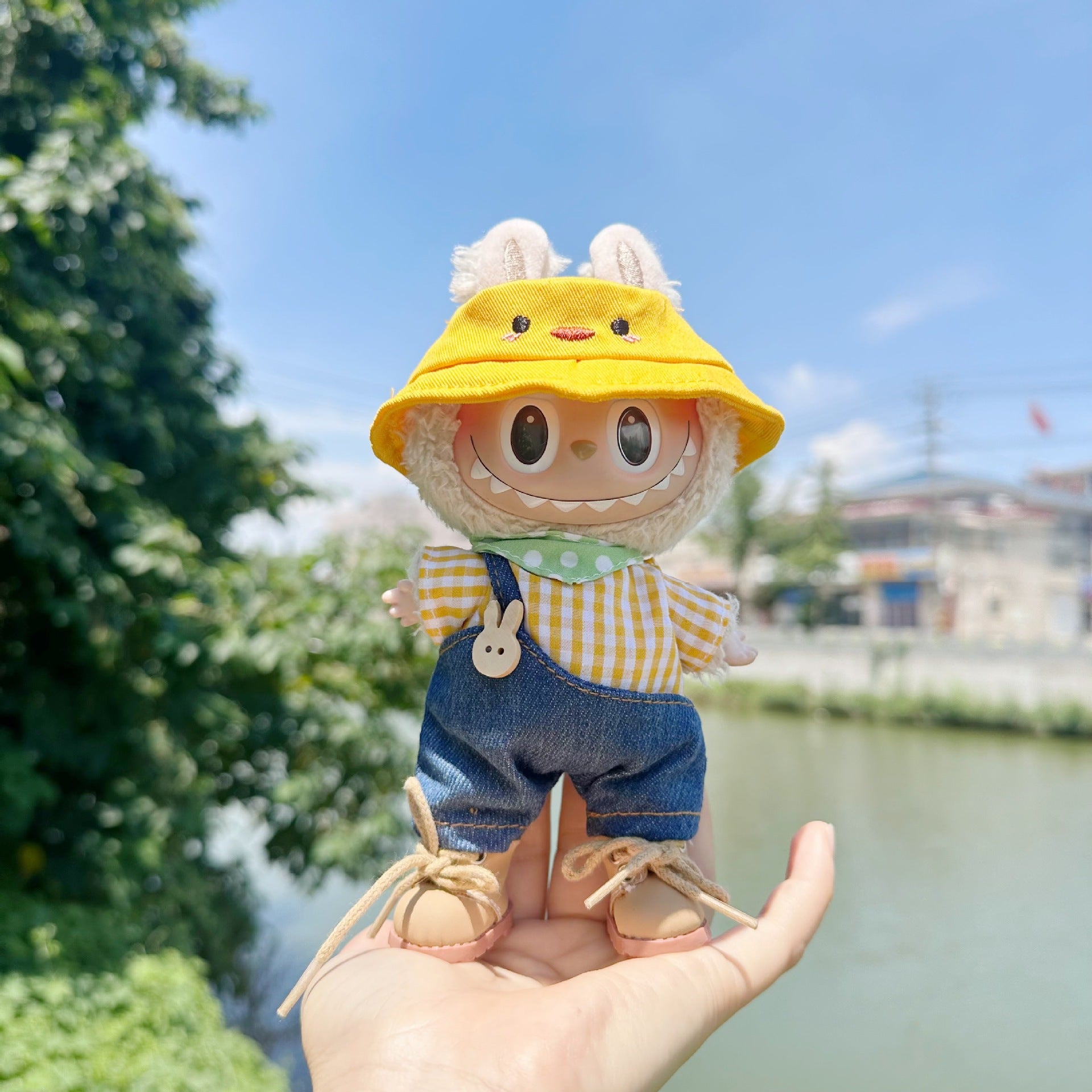 Only clothes] pull cloth clothes cute yellow duck suit LABUBU shoes hat accessories cute suit cute