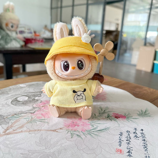 Only clothes] second generation Labubu doll clothes pendant cloth cloth sit party doll yellow puppy clothes