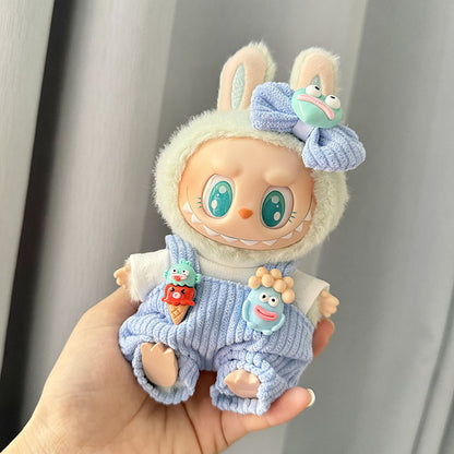 Only clothes] the first and second generation of Labubu clothes pendant pull cloth sit party doll cone suspenders suit