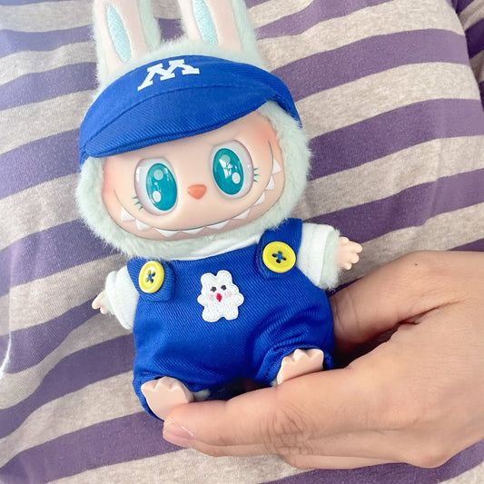 Only clothes] the first and second generation of blind box pull cloth doll clothes LABUBU change candy color suspenders hat cute