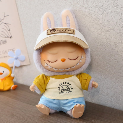 Labubu Doll Sportswear Outfit - T-Shirt, Sneakers & Peaked Cap